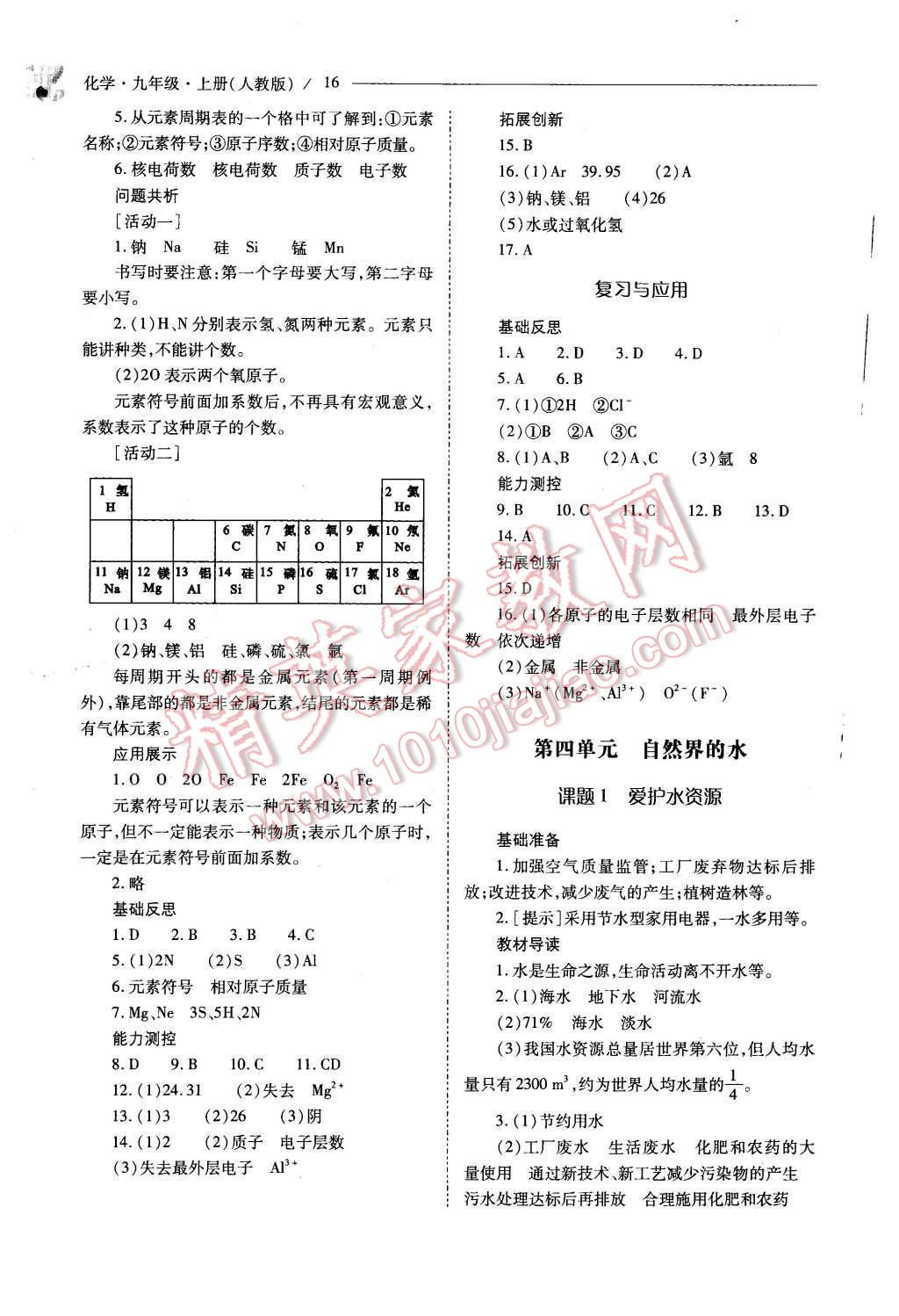 2015年新課程問題解決導(dǎo)學(xué)方案九年級(jí)化學(xué)上冊(cè)人教版 第16頁