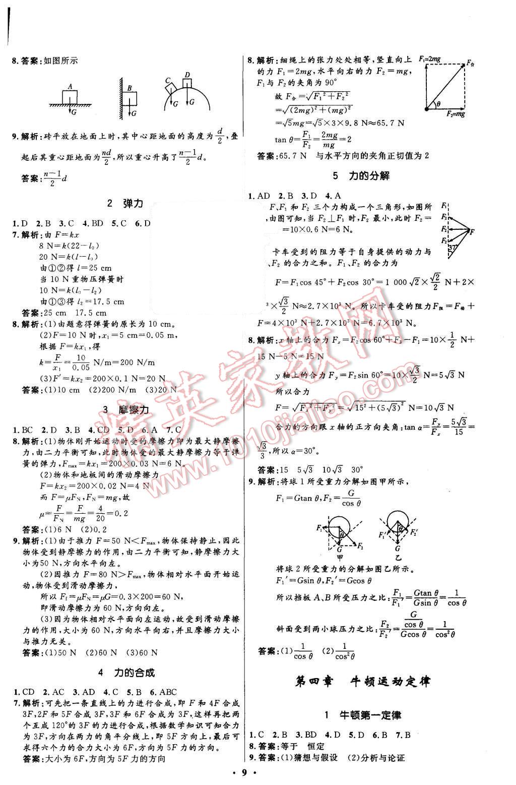 2015年新課程自主學(xué)習(xí)與測(cè)評(píng)高中物理必修1人教版 第9頁(yè)