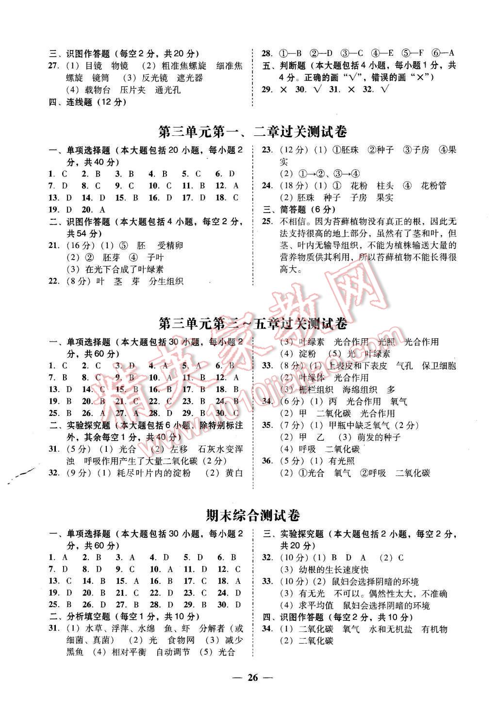 2015年易百分百分導學七年級生物學上冊人教版 第4頁