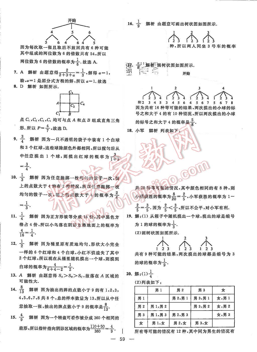 2015年初中數(shù)學(xué)小題狂做九年級(jí)上冊(cè)蘇科版提優(yōu)版 第59頁(yè)