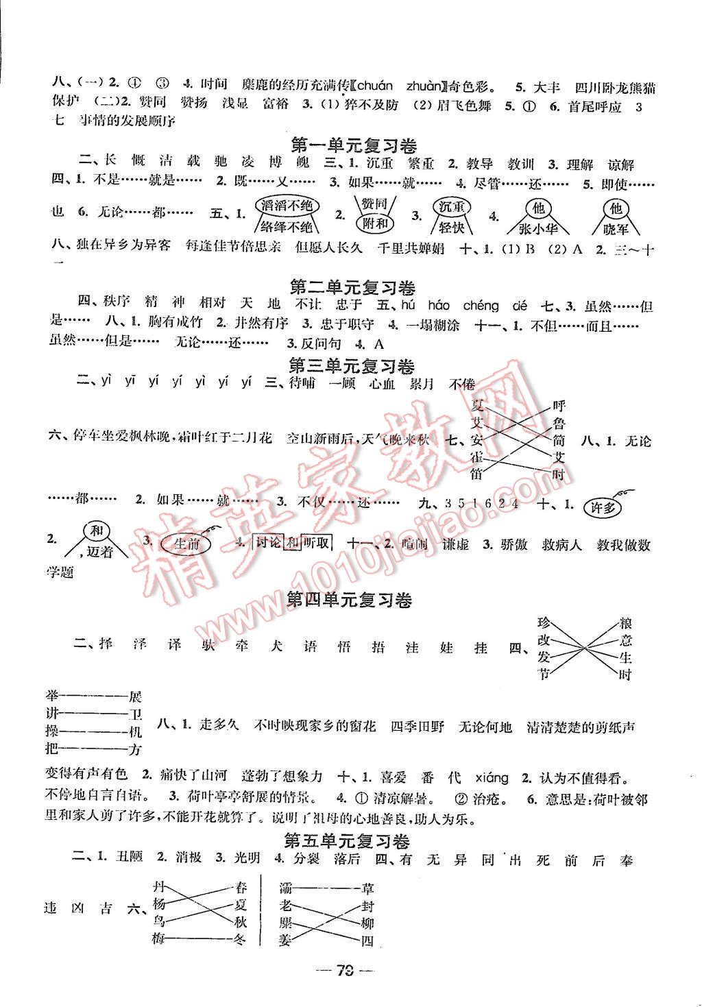 2015年随堂练1加2六年级语文上册苏教版 第7页