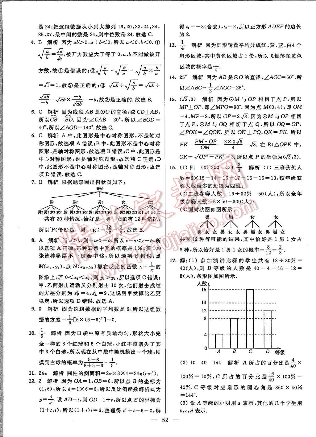 2015年初中数学小题狂做九年级上册苏科版提优版 第52页