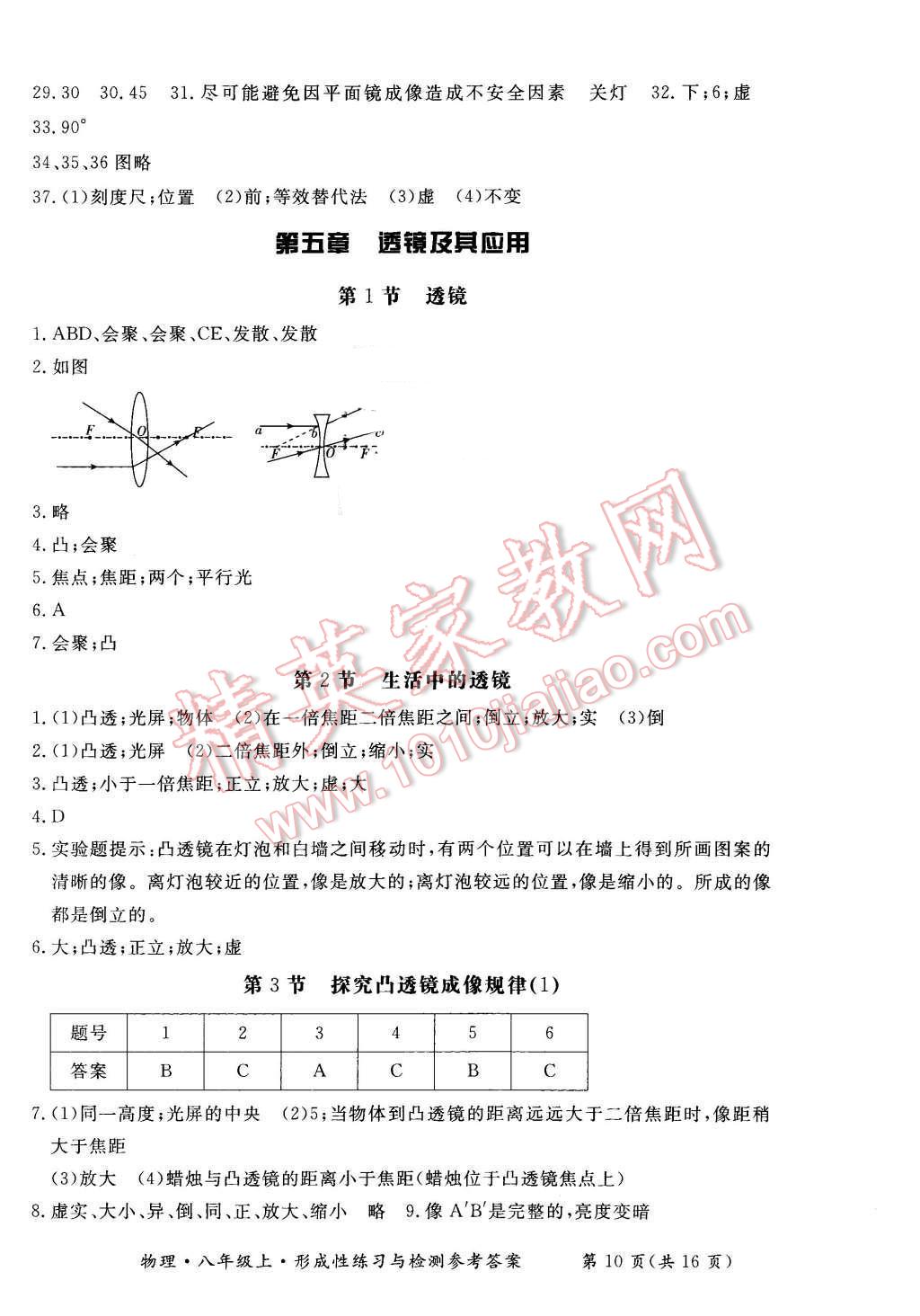 2015年形成性練習(xí)與檢測(cè)八年級(jí)物理上冊(cè) 參考答案第26頁