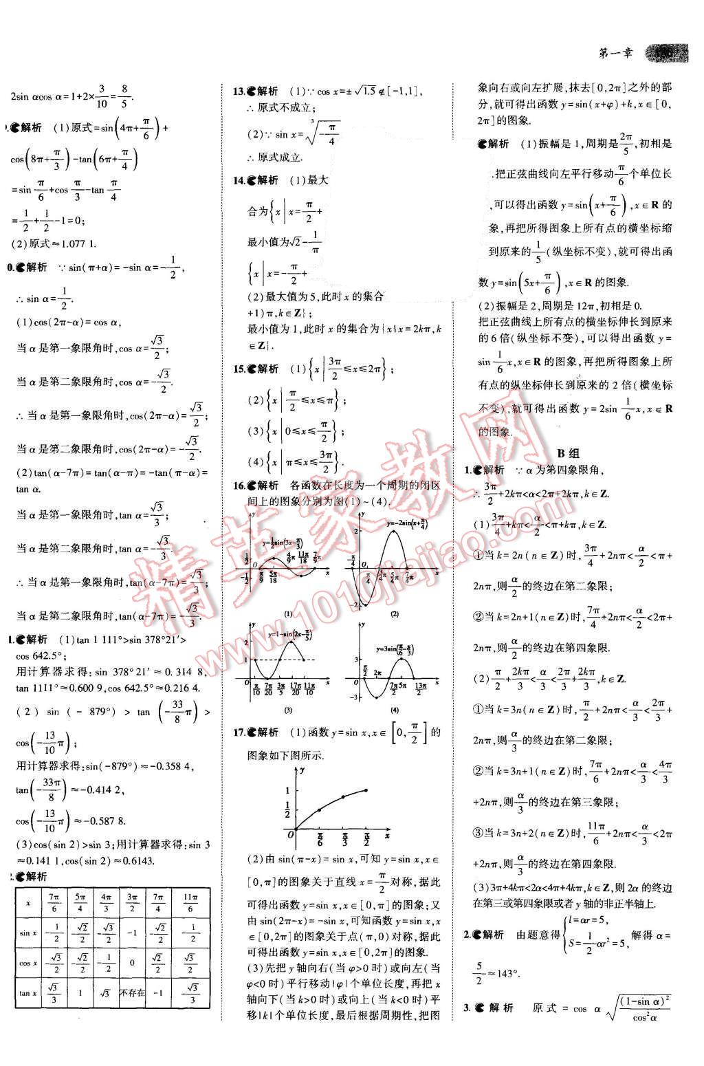 課本人教A版高中數(shù)學(xué)必修4 參考答案第9頁(yè)