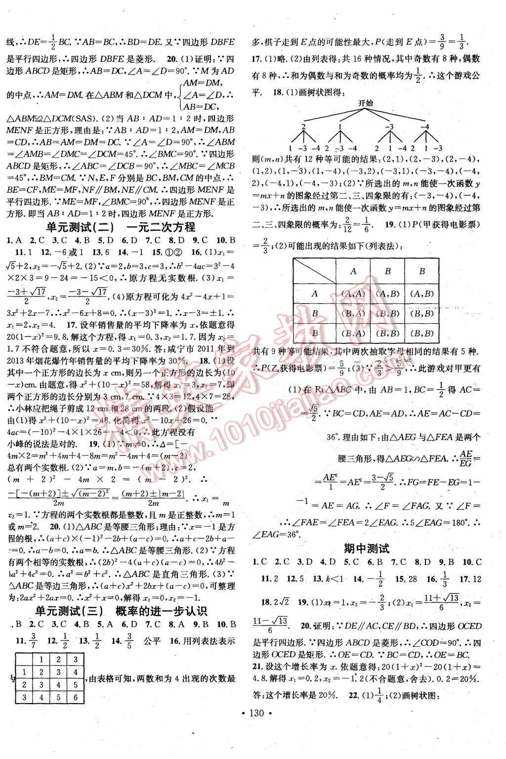 2015年名校課堂滾動(dòng)學(xué)習(xí)法九年級(jí)數(shù)學(xué)上冊(cè)北師大版 第14頁(yè)