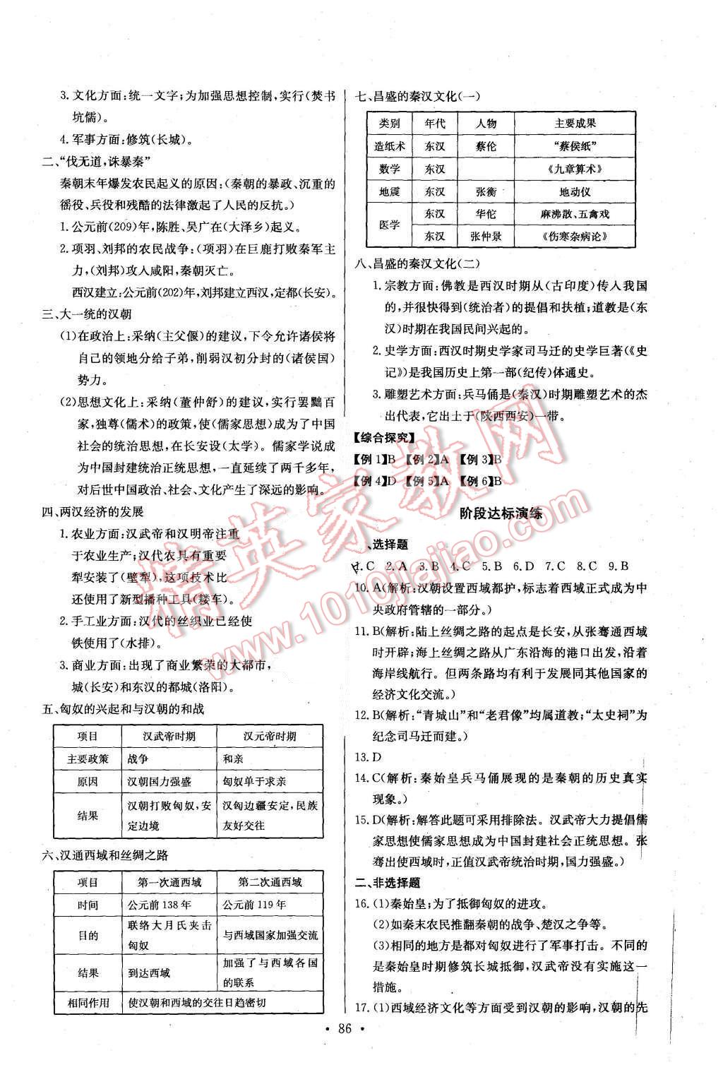 2015年长江全能学案同步练习册七年级历史上册人教版 第12页