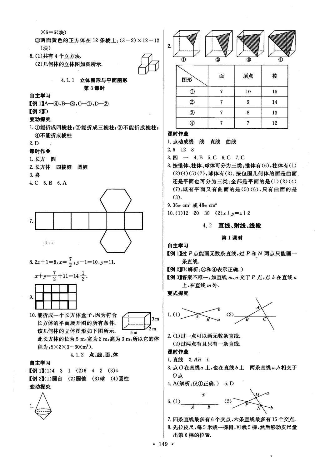 2016年長江全能學案同步練習冊七年級數(shù)學上冊人教版 參考答案第19頁