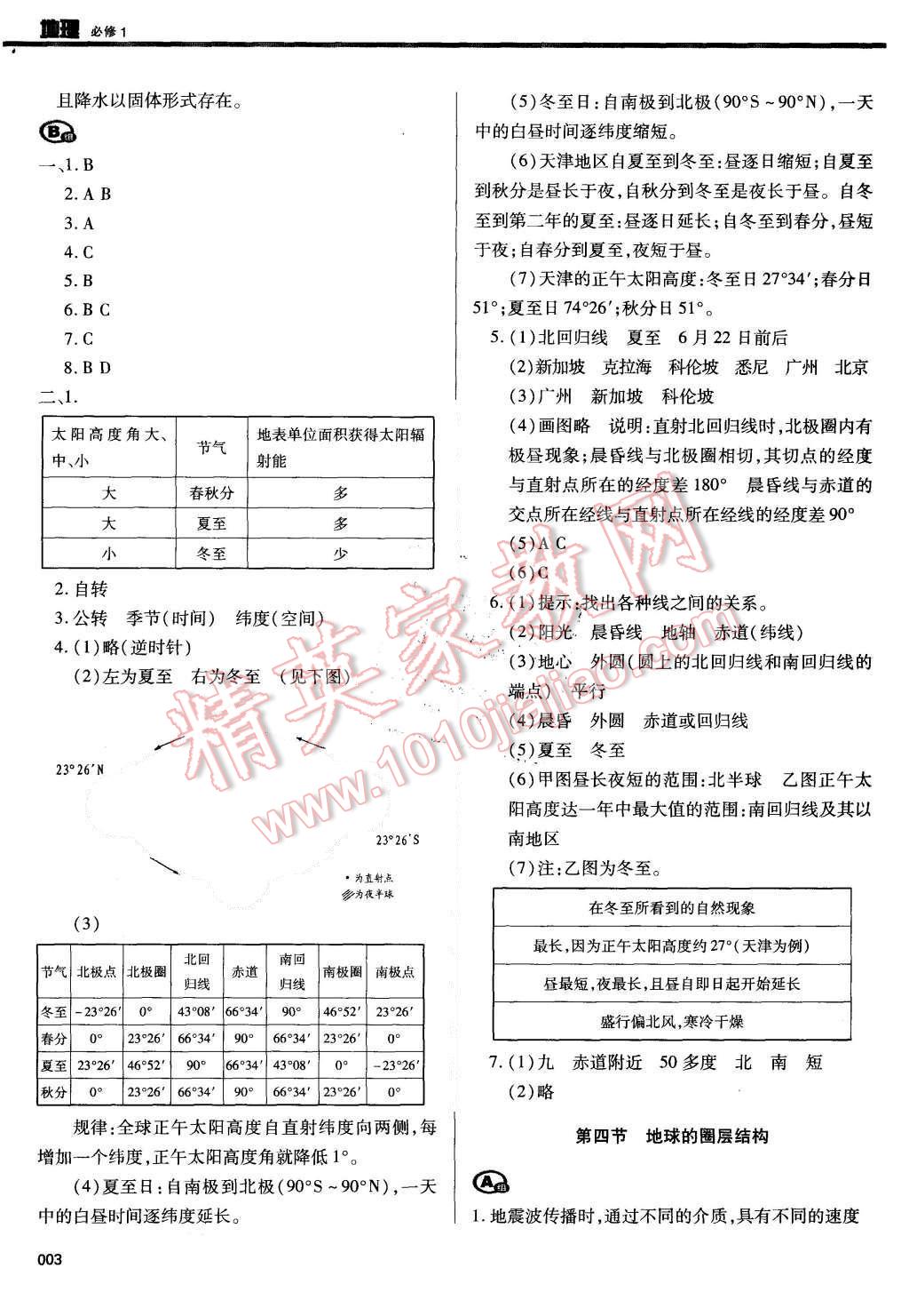 2015年學(xué)習(xí)質(zhì)量監(jiān)測地理必修1中圖版 第3頁