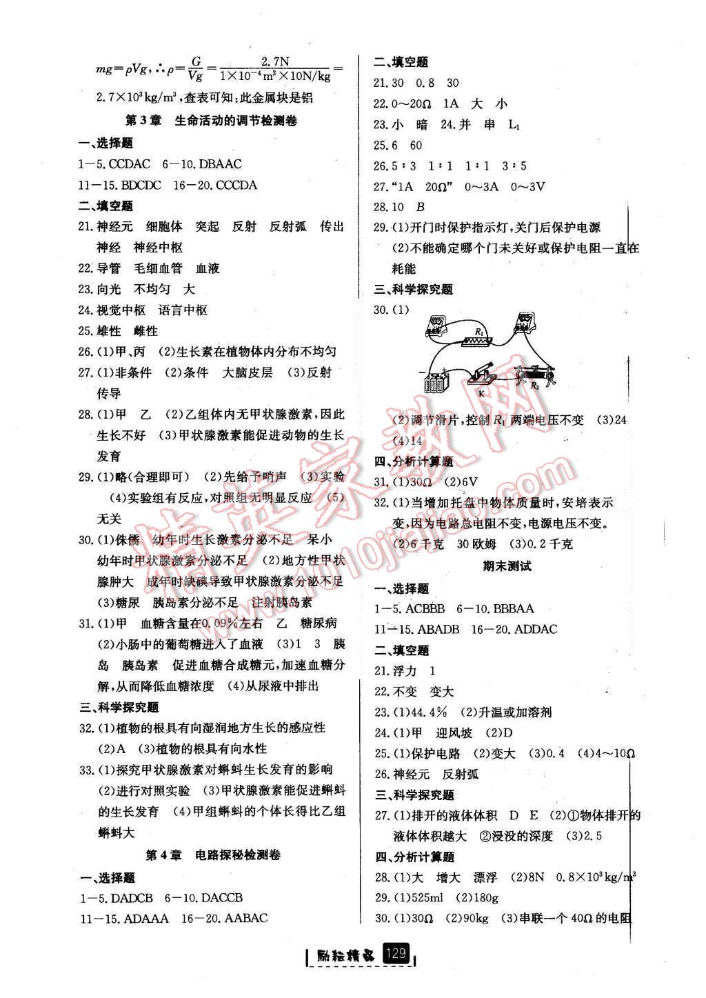 2015年勵(lì)耘書業(yè)勵(lì)耘新同步八年級(jí)科學(xué)上冊(cè) 第12頁