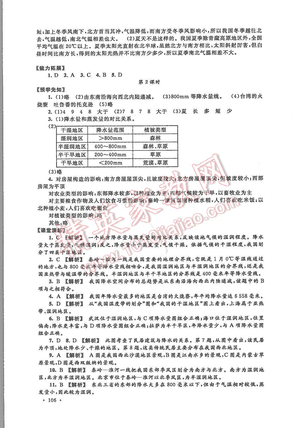 2015年自主學(xué)習(xí)當(dāng)堂反饋八年級地理上冊人教版 第8頁