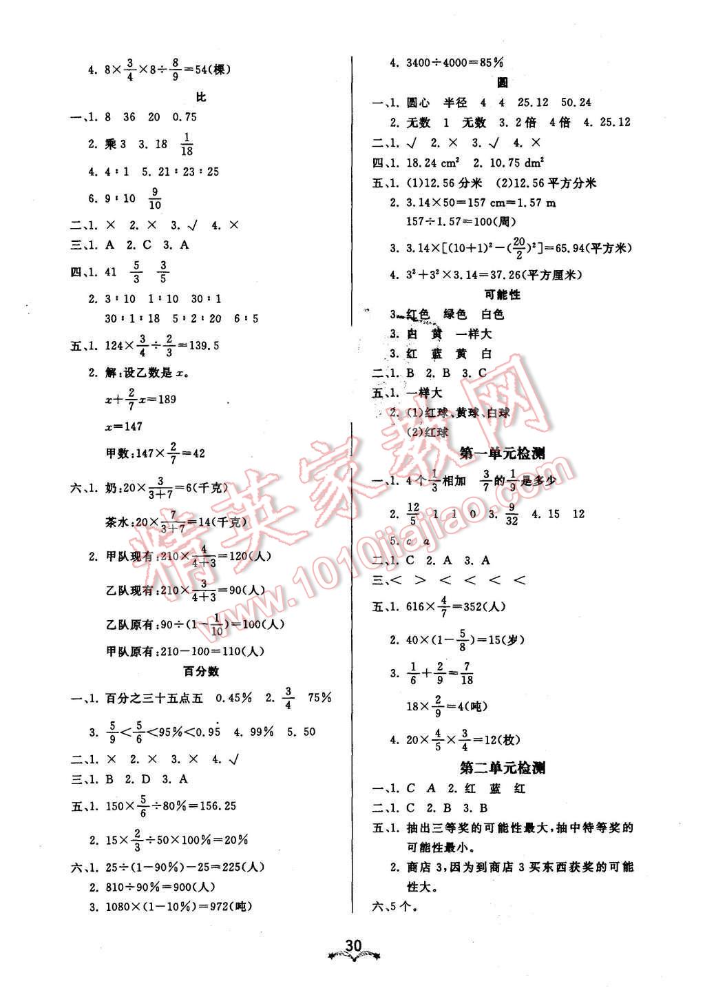 2015年黃岡冠軍課課練六年級數(shù)學(xué)上冊青島版 第6頁