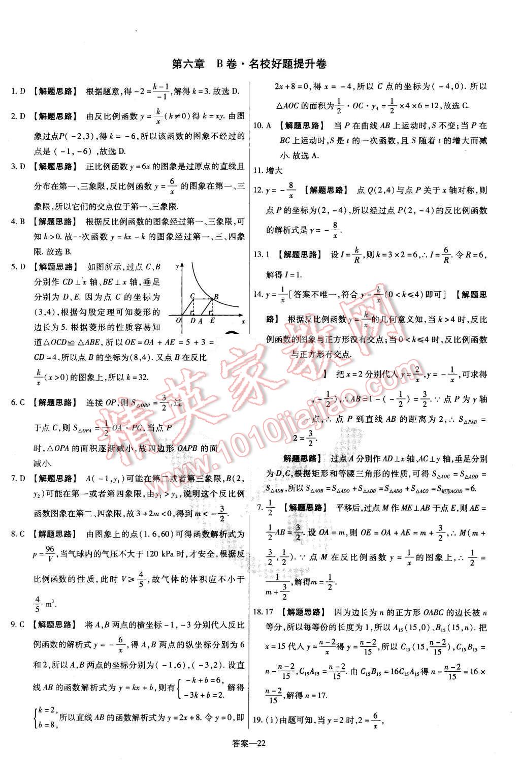 2015年金考卷活頁(yè)題選九年級(jí)數(shù)學(xué)上冊(cè)華師大版 第22頁(yè)