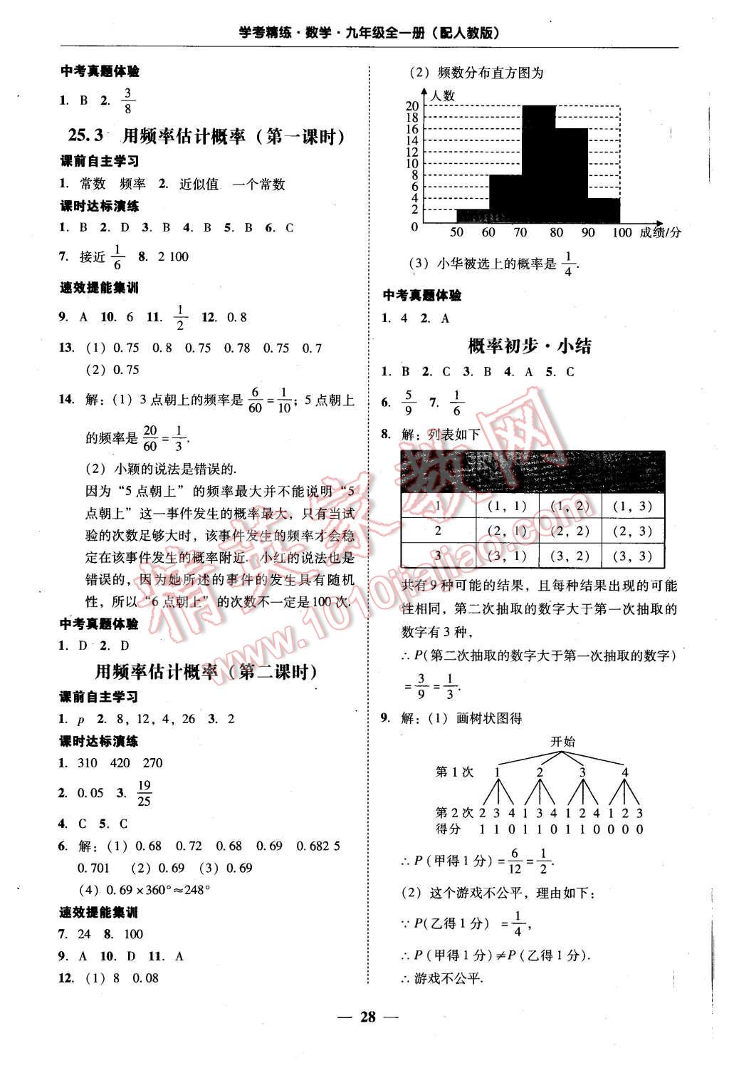 2015年南粤学典学考精练九年级数学全一册人教版 第28页