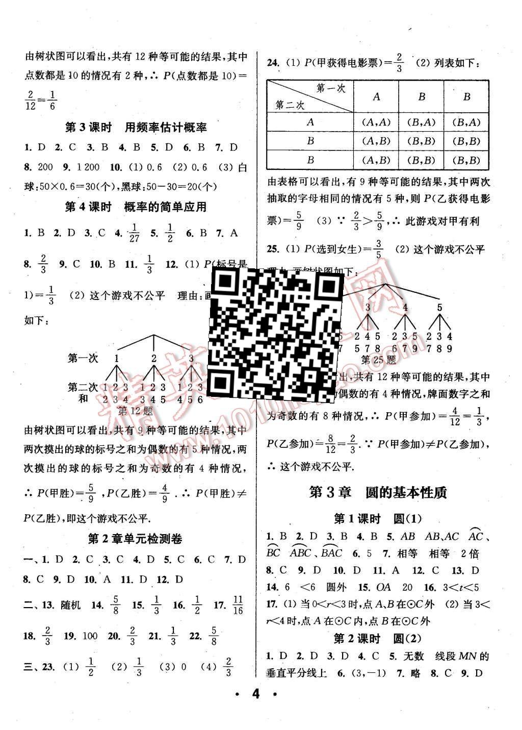 2015年通城學(xué)典小題精練九年級(jí)數(shù)學(xué)全一冊(cè)浙教版 第4頁