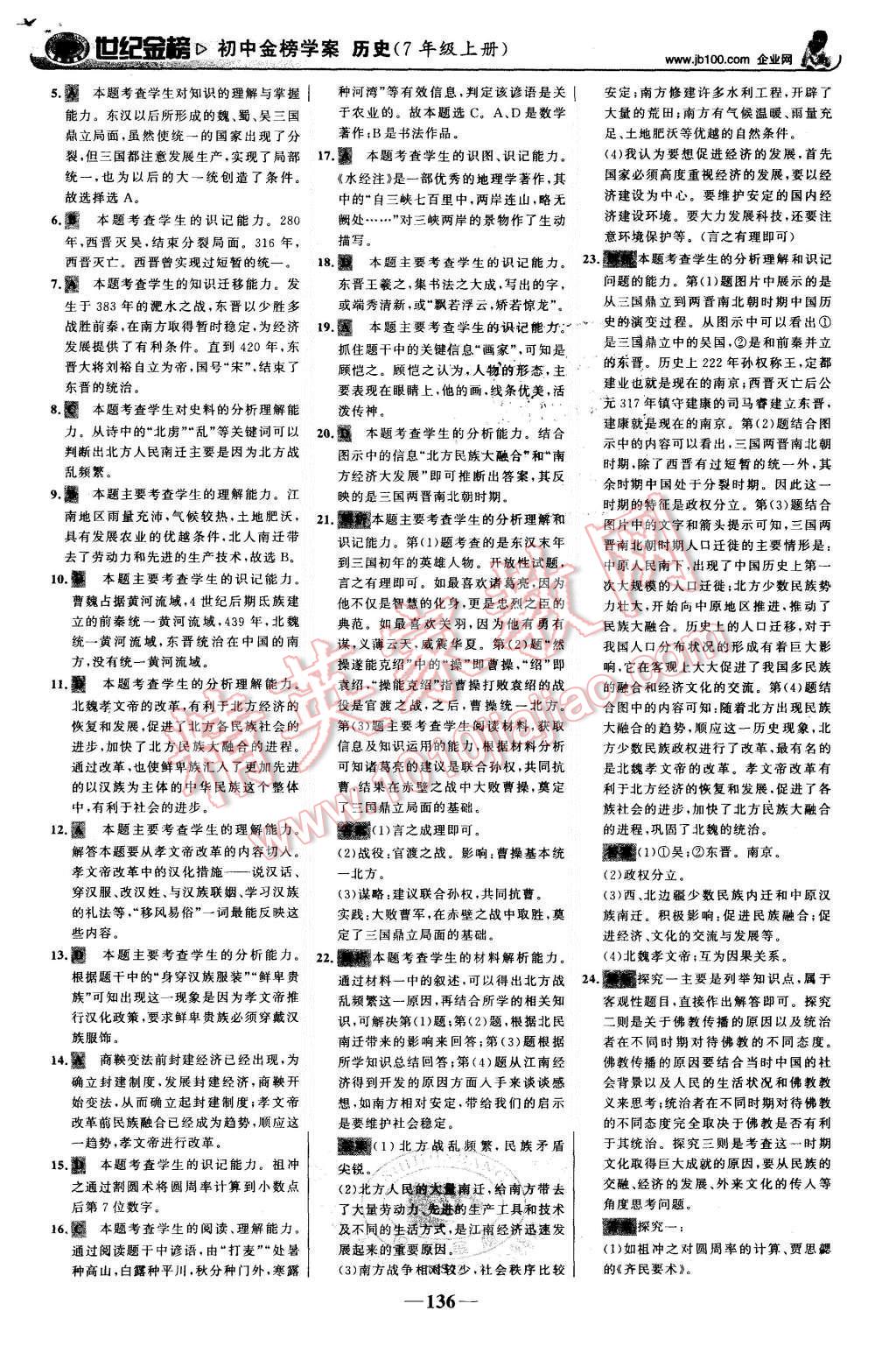 2015年世紀(jì)金榜金榜學(xué)案七年級歷史上冊人教版 第21頁