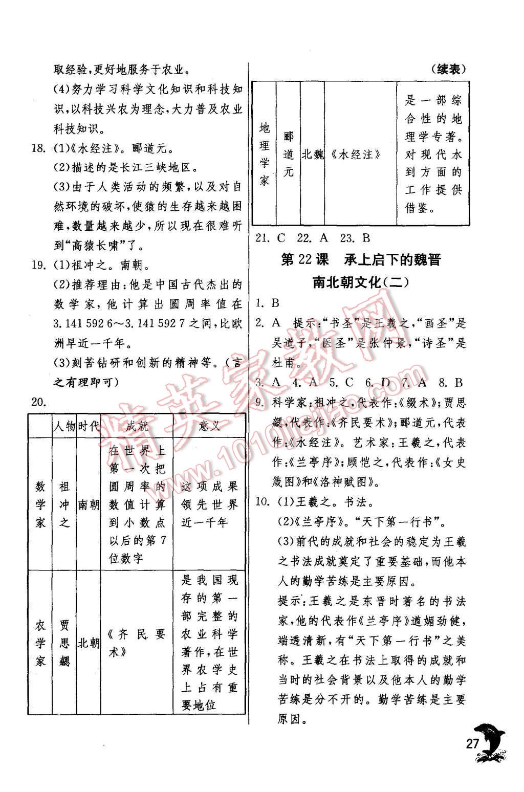 2015年實驗班提優(yōu)訓(xùn)練七年級歷史上冊人教版 第27頁