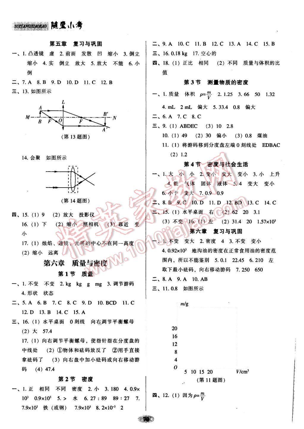 2015年隨堂小考八年級物理上冊人教版 第6頁