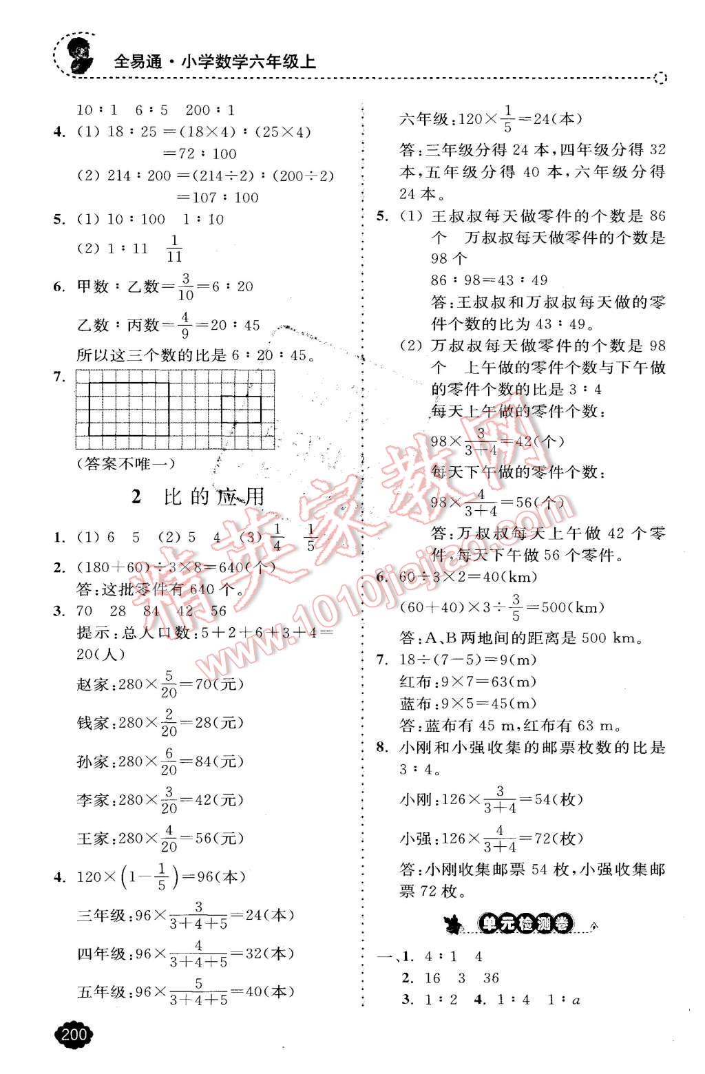 2015年全易通小學(xué)數(shù)學(xué)六年級上冊人教版 第12頁