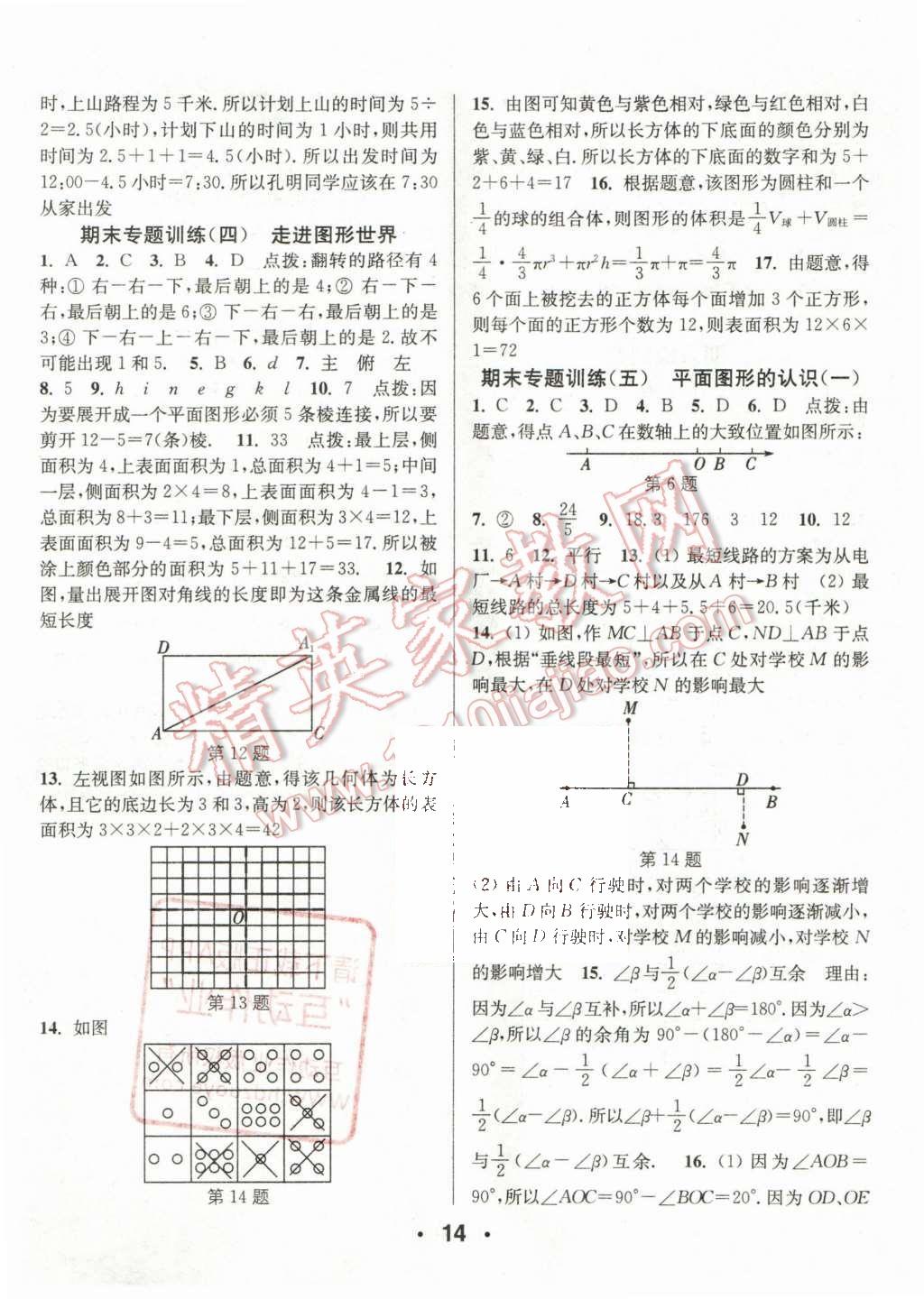 2015年通城學(xué)典小題精練七年級(jí)數(shù)學(xué)上冊(cè)蘇科版 第14頁(yè)