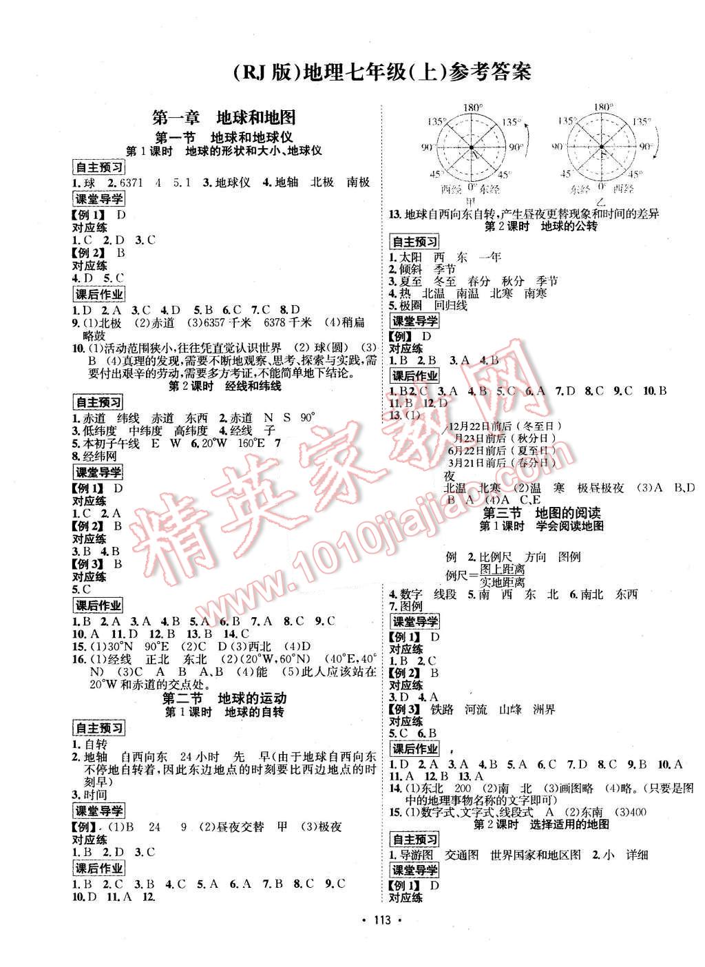 2015年优学名师名题七年级地理上册人教版 第1页