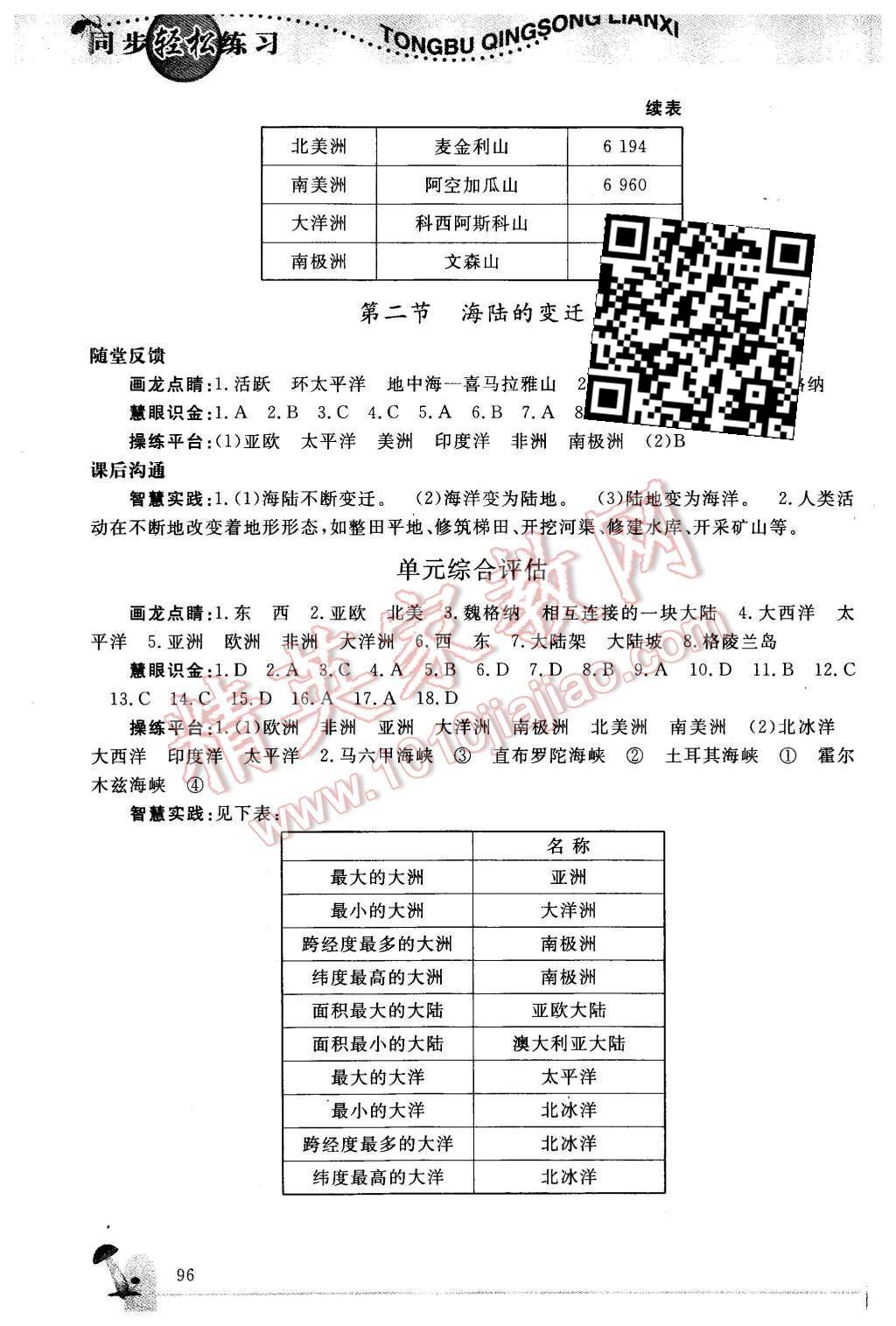 2015年同步輕松練習(xí)七年級地理上冊人教版 第4頁