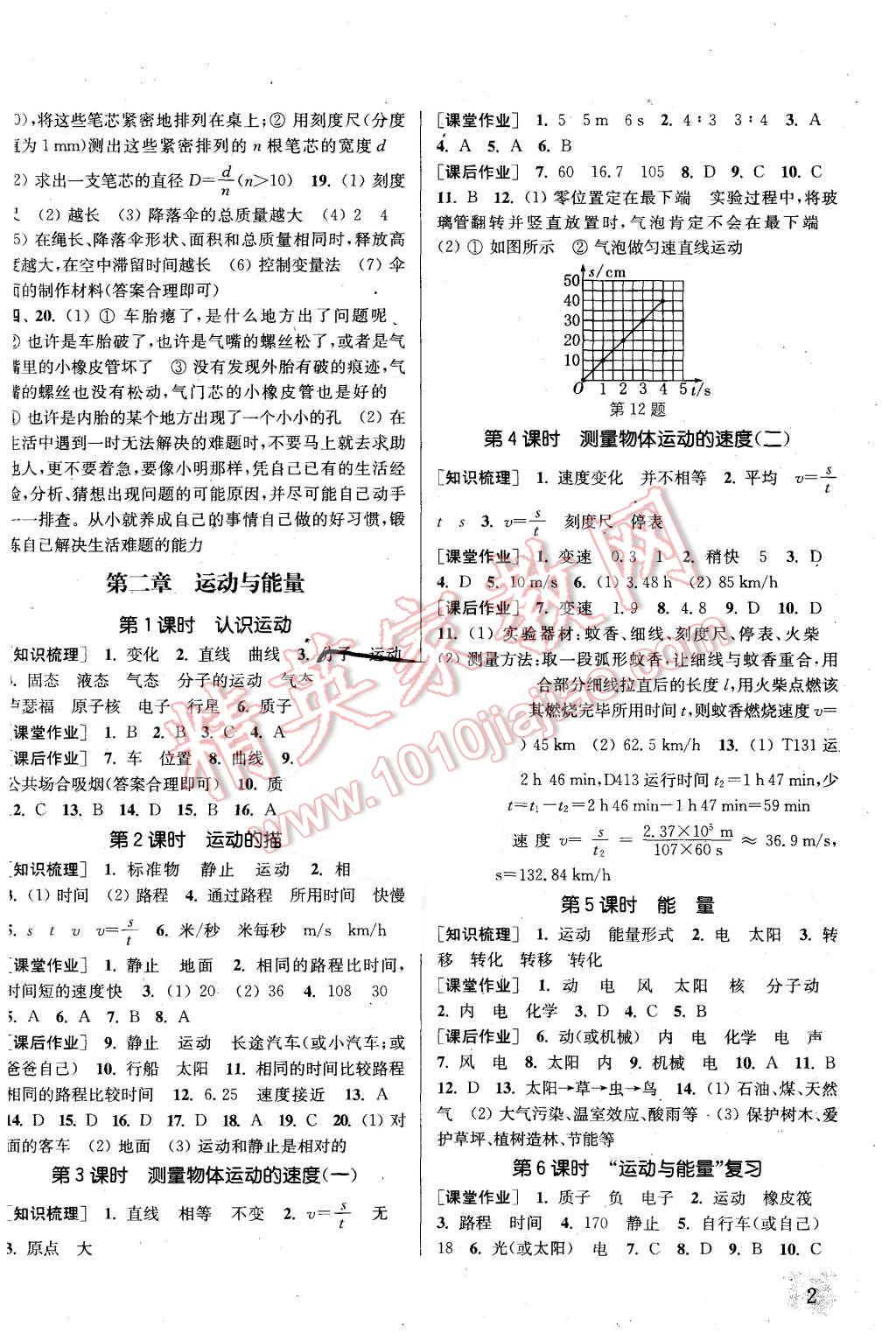 2015年通城學(xué)典課時作業(yè)本八年級物理上冊教科版 第2頁