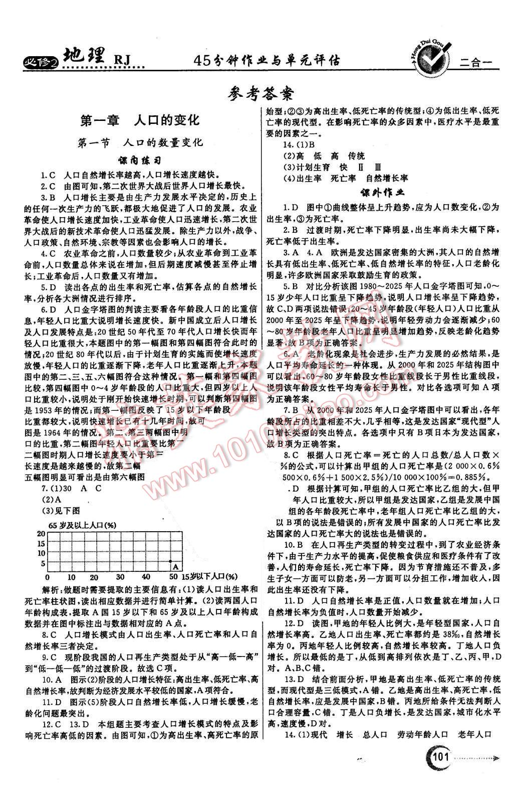 2015年紅對(duì)勾45分鐘作業(yè)與單元評(píng)估地理必修2人教版 第1頁(yè)