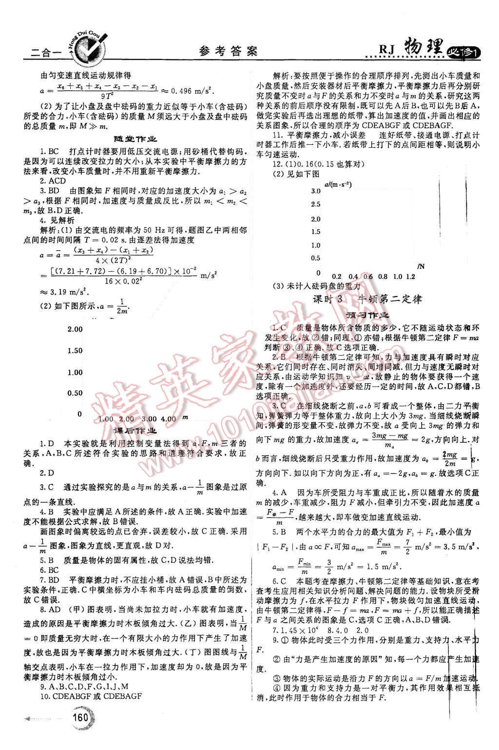 2015年紅對勾45分鐘作業(yè)與單元評估物理必修1人教版 第20頁