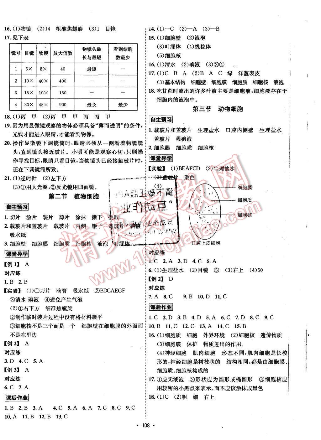 2015年優(yōu)學(xué)名師名題七年級(jí)生物上冊(cè)人教版 第4頁