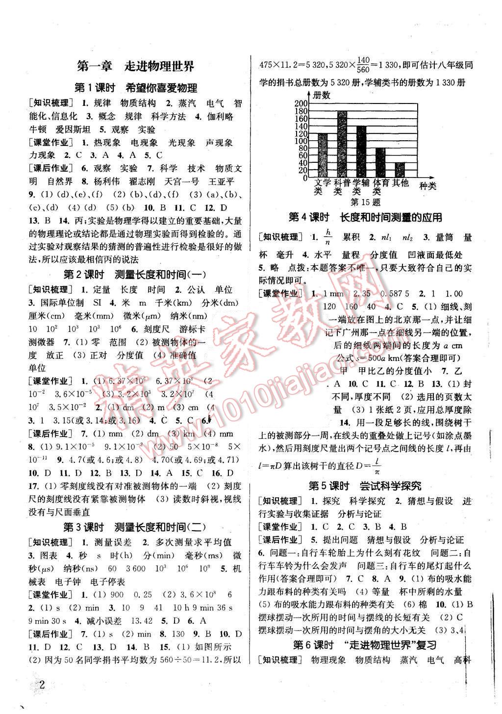 2015年通城学典课时作业本八年级物理上册沪粤版 第1页