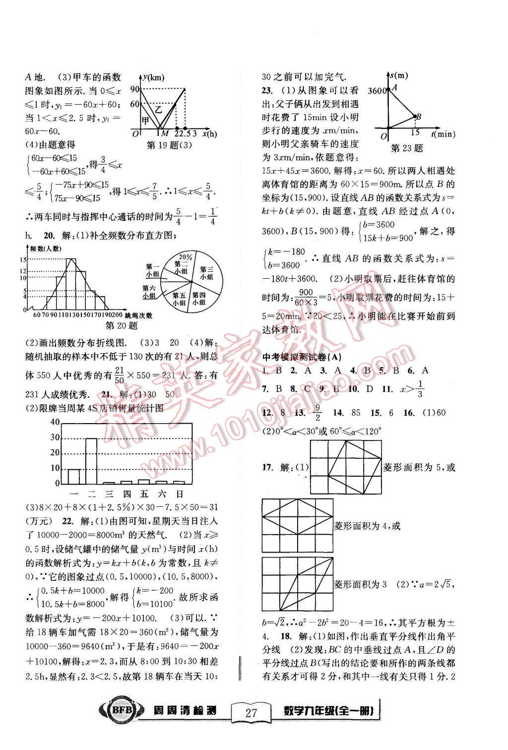 2015年周周清檢測九年級數(shù)學(xué)全一冊浙教版 第27頁