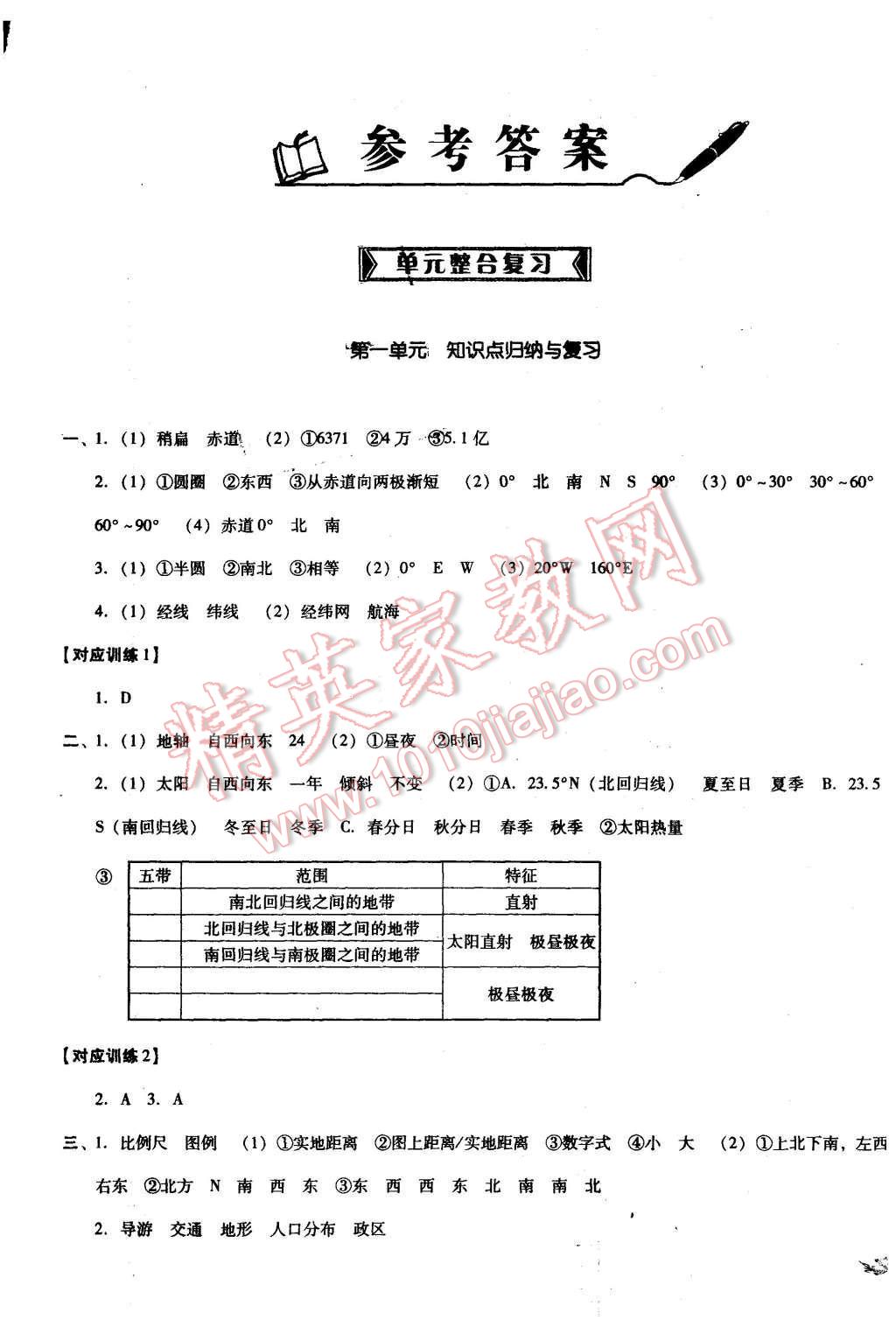 2015年單元加期末復(fù)習(xí)與測試七年級地理上冊人教版 第1頁