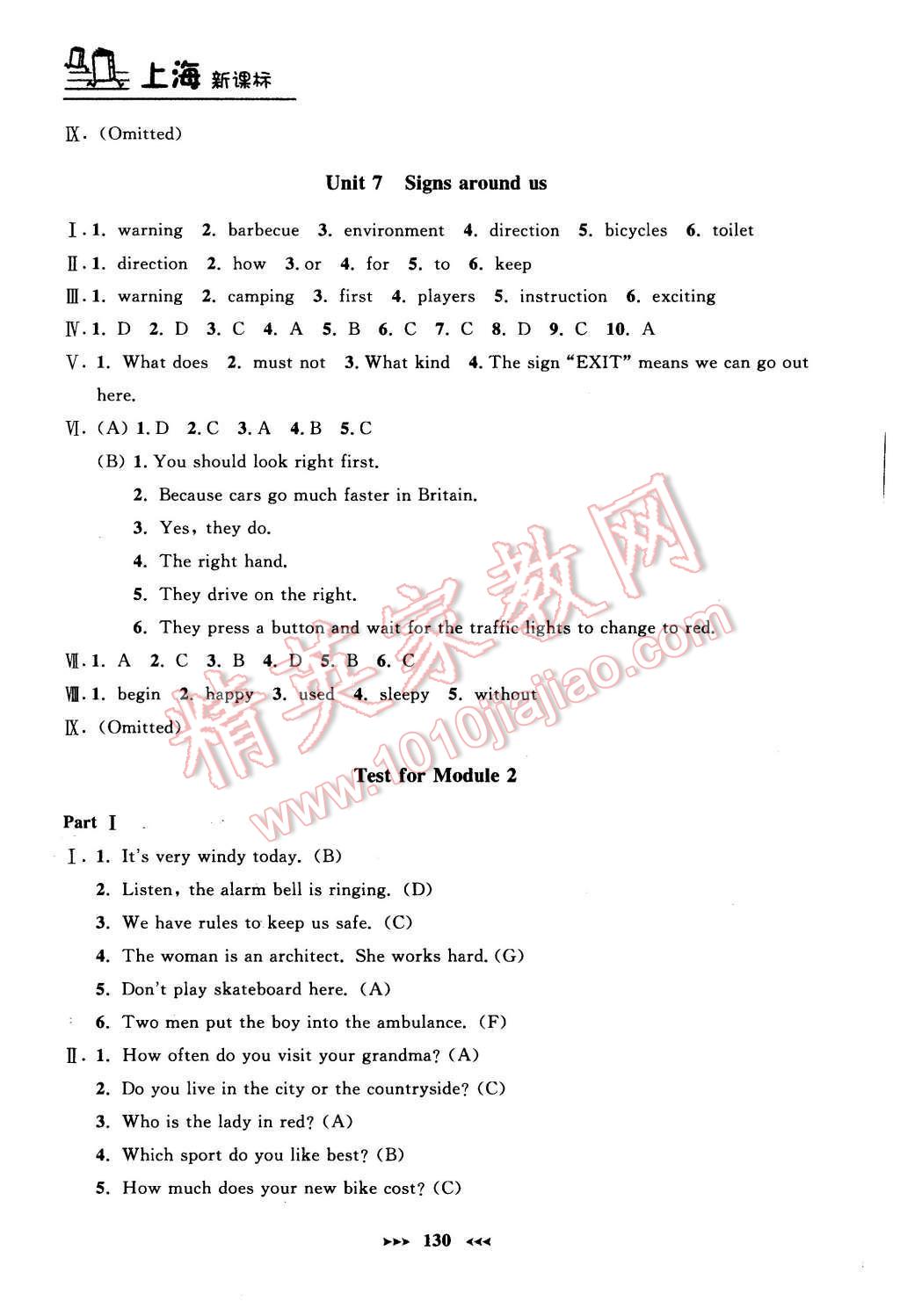 2015年鐘書(shū)金牌課課練七年級(jí)英語(yǔ)上冊(cè)牛津版 參考答案第14頁(yè)