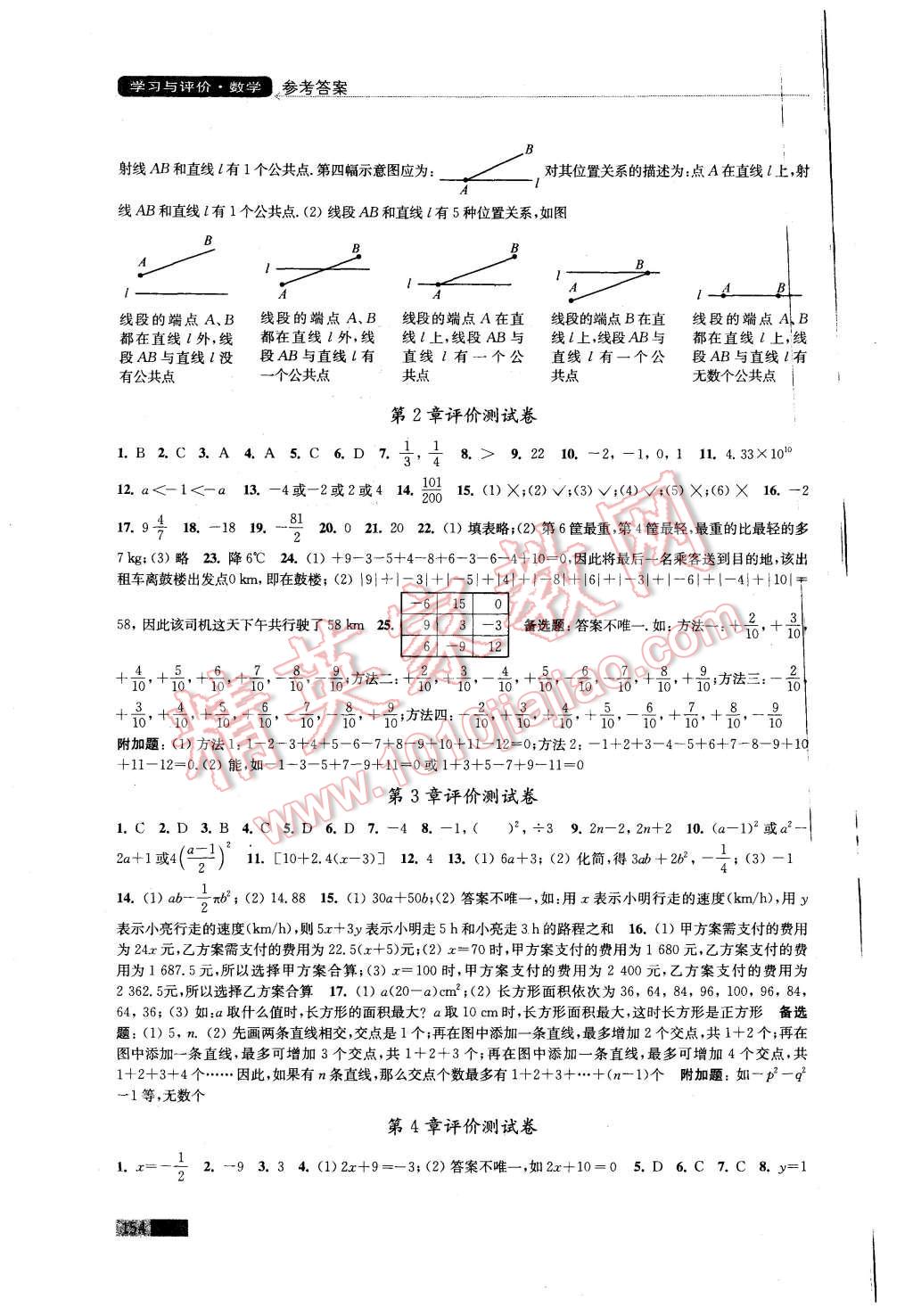 2015年學(xué)習(xí)與評價七年級數(shù)學(xué)上冊蘇科版 第14頁