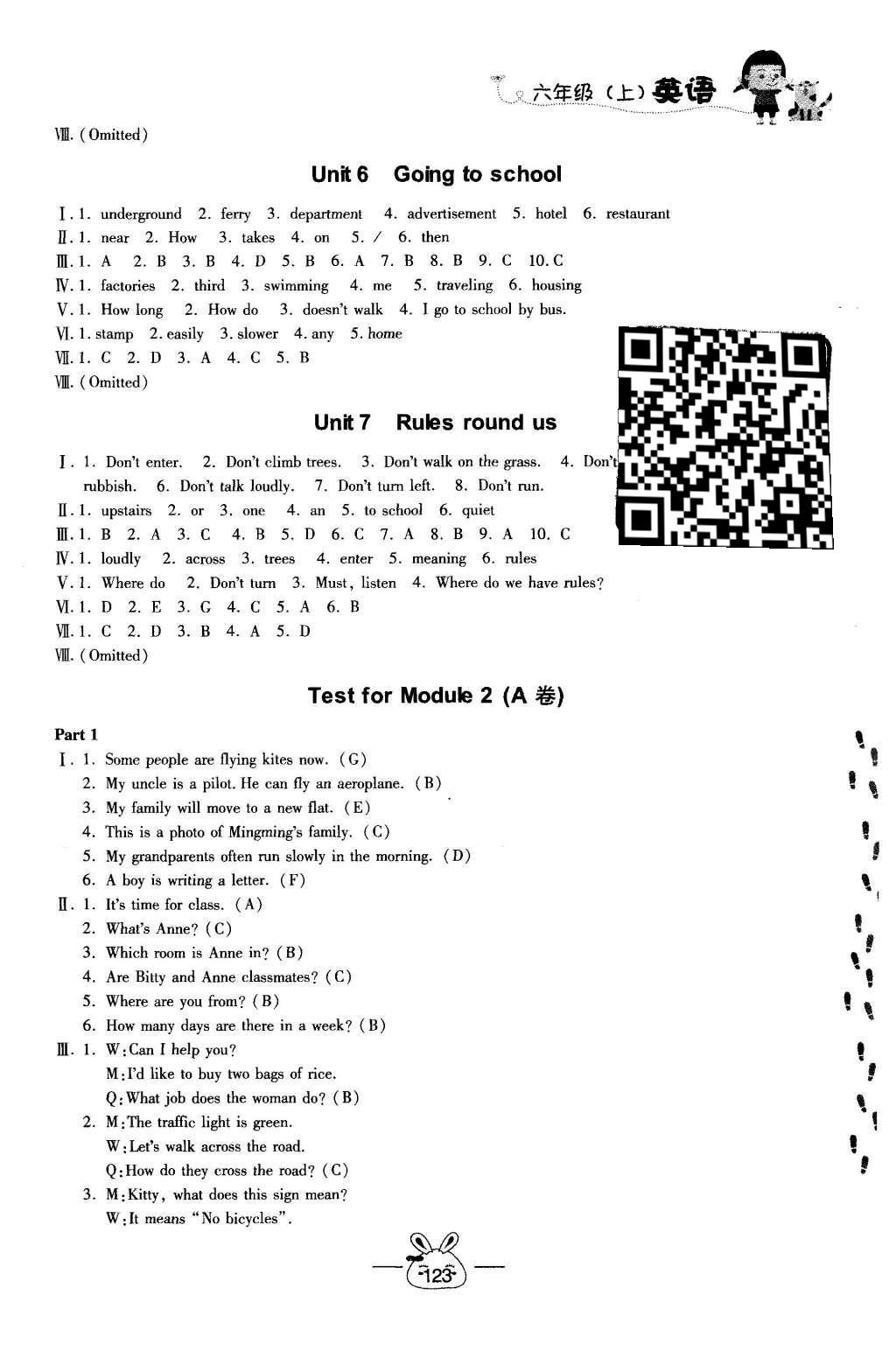 2015年鐘書金牌課課練六年級英語上冊牛津版 參考答案第26頁