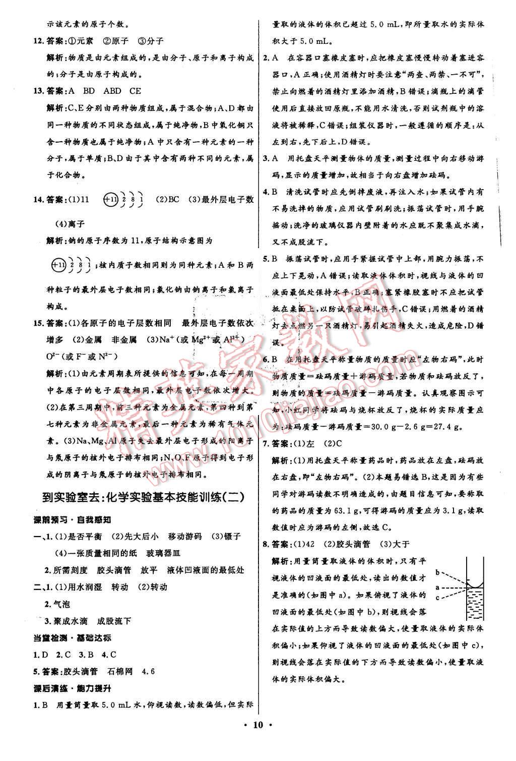 2015年初中同步測控全優(yōu)設(shè)計九年級化學(xué)上冊魯教版 第10頁