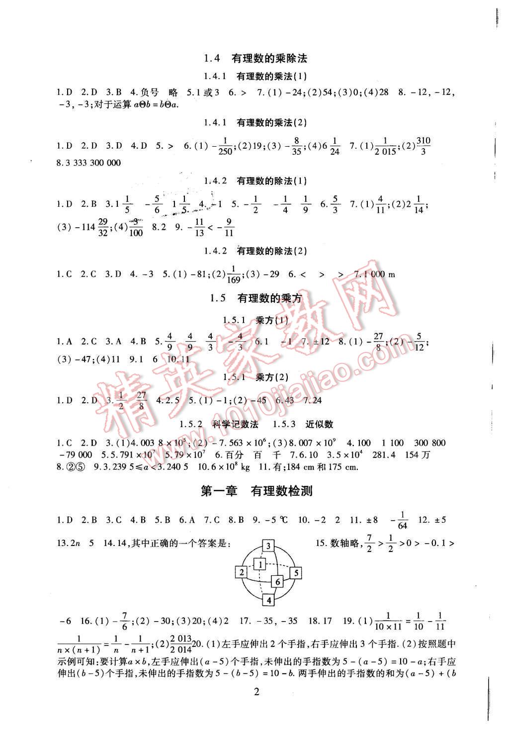 2015年海淀名師伴你學(xué)同步學(xué)練測(cè)七年級(jí)數(shù)學(xué)上冊(cè)人教版 第2頁