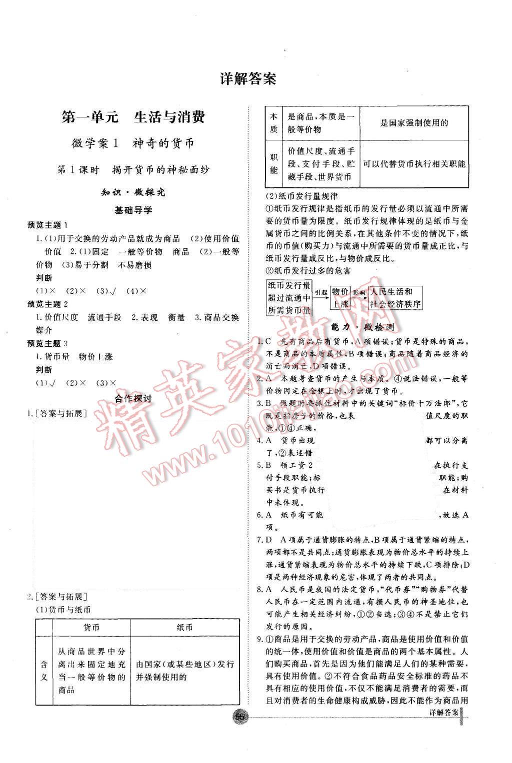 2015年非常學案思想政治必修1人教版 第1頁