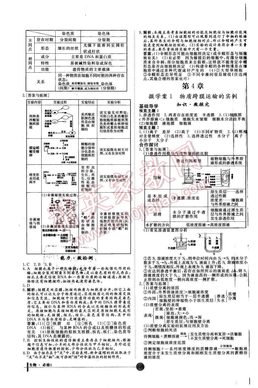 2015年非常學(xué)案生物必修1人教版 第8頁