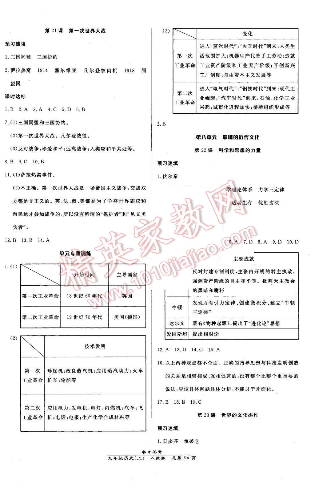 2015年高效课时通10分钟掌控课堂九年级历史上册人教版 第8页