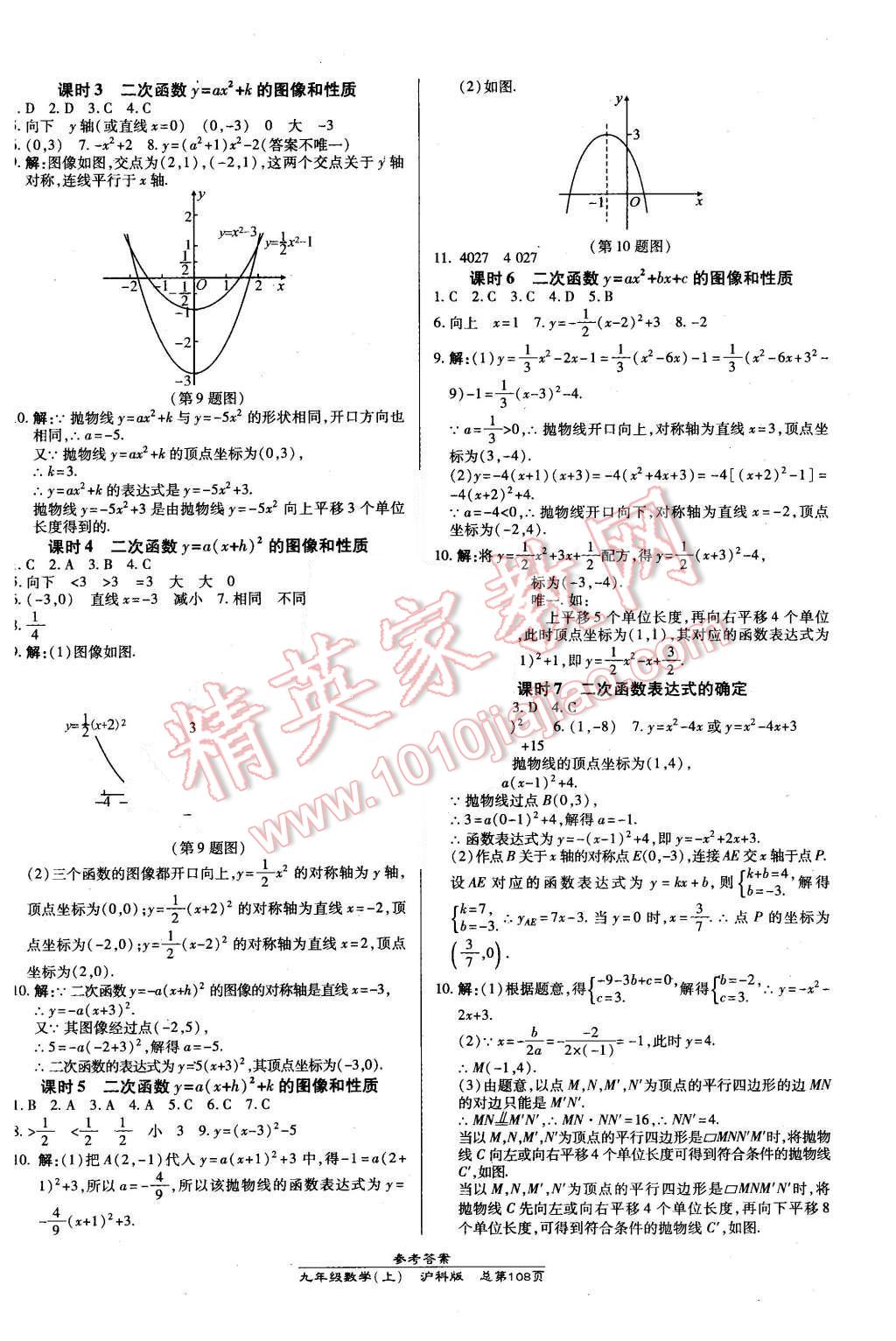 2015年高效课时通10分钟掌控课堂九年级数学上册沪科版 第2页