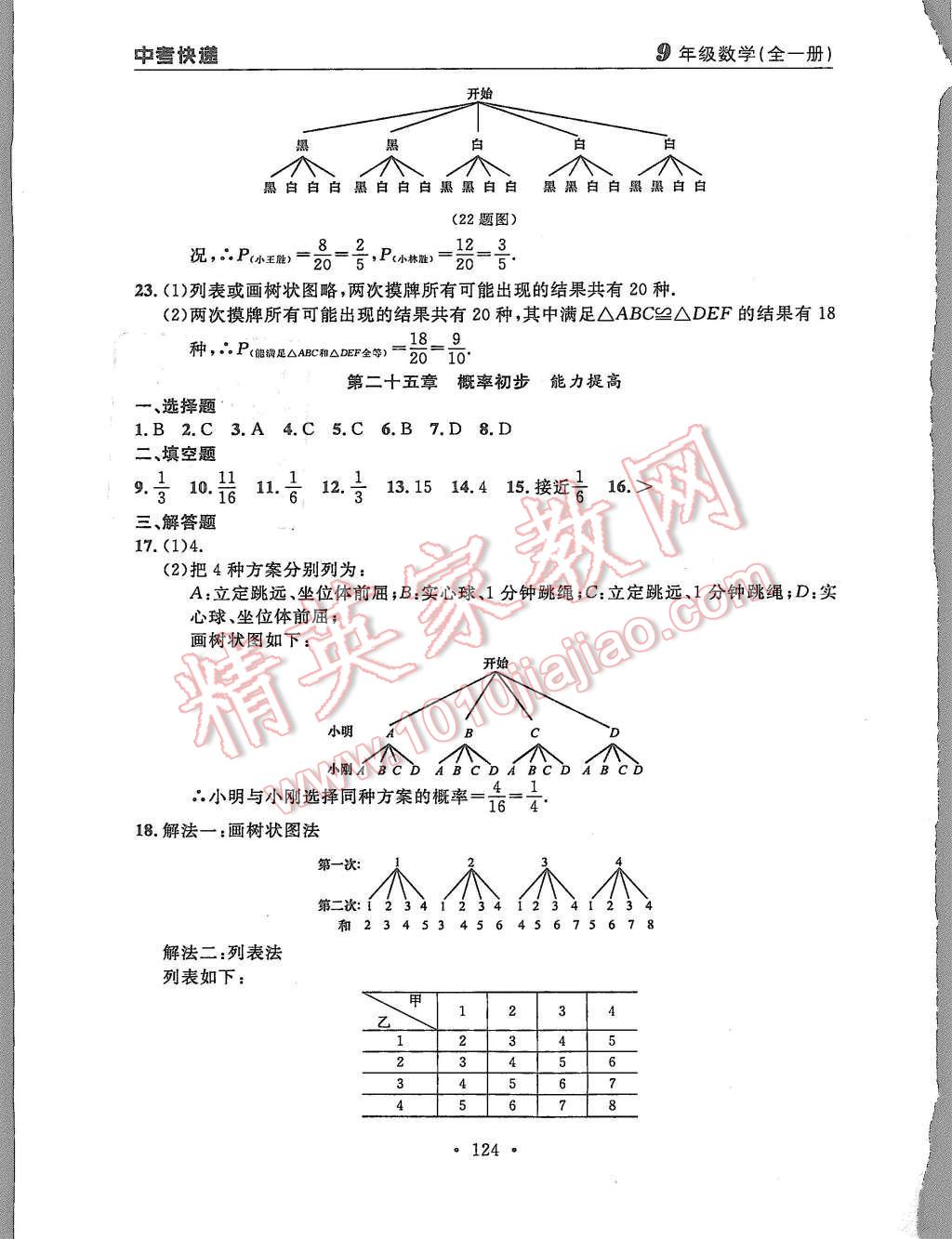 2015年中考快递同步检测九年级数学全一册人教版 第52页