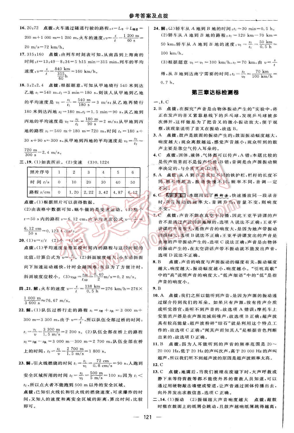 2015年综合应用创新题典中点八年级物理上册北师大版 第3页