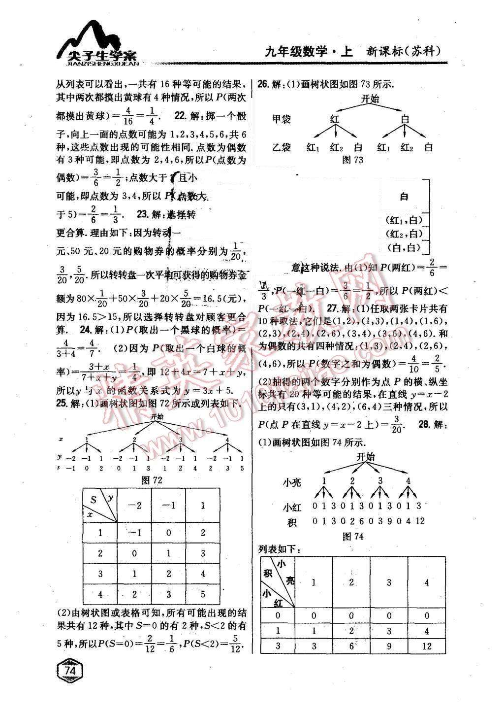 2017年尖子生学案九年级数学上册苏科版 第38页