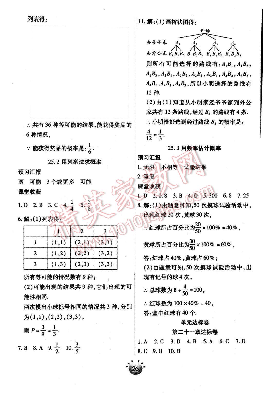 2015年全程考評一卷通九年級數(shù)學上冊人教版 第16頁