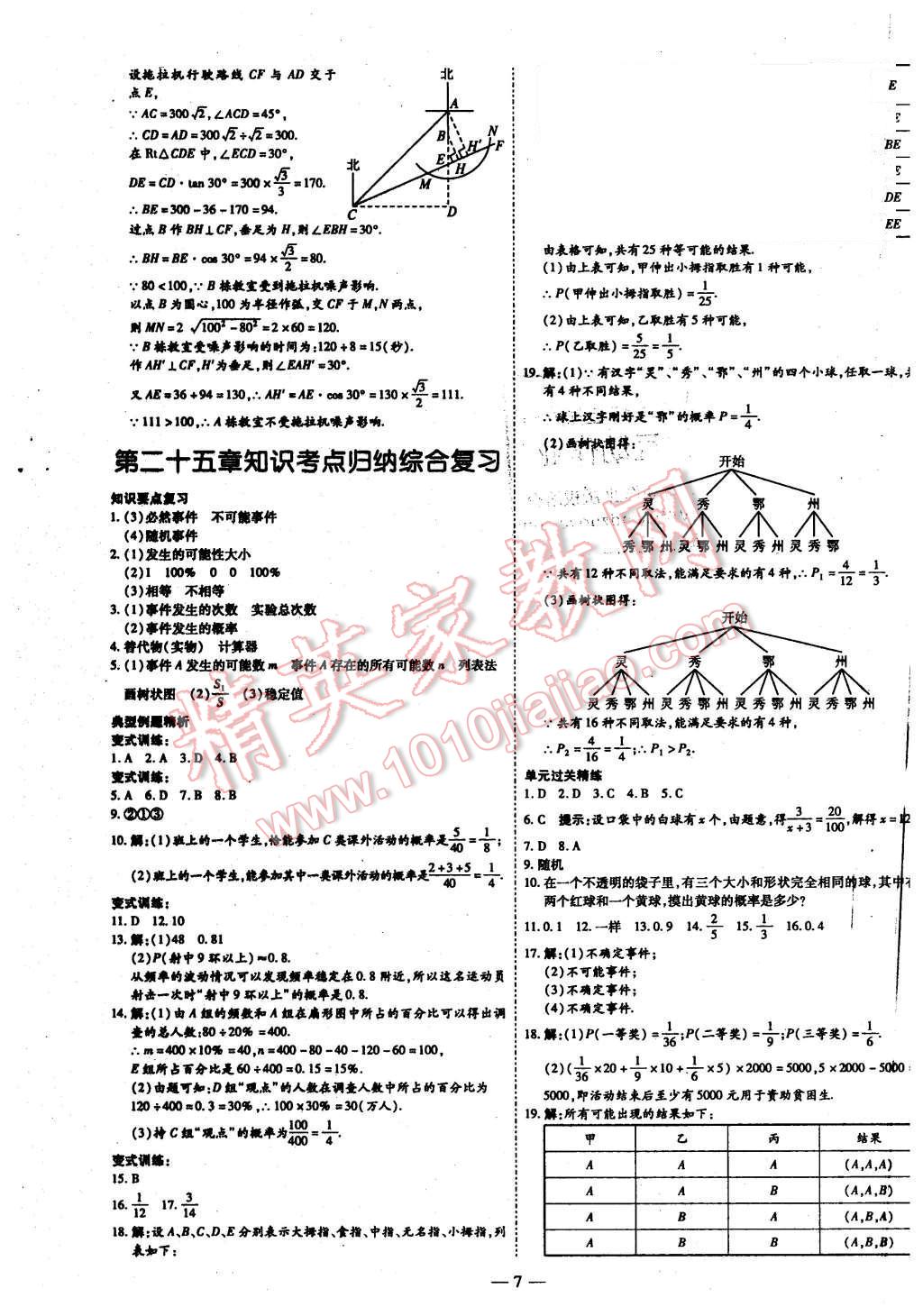 2015年經(jīng)典密卷九年級(jí)數(shù)學(xué)上冊華師大版 第7頁