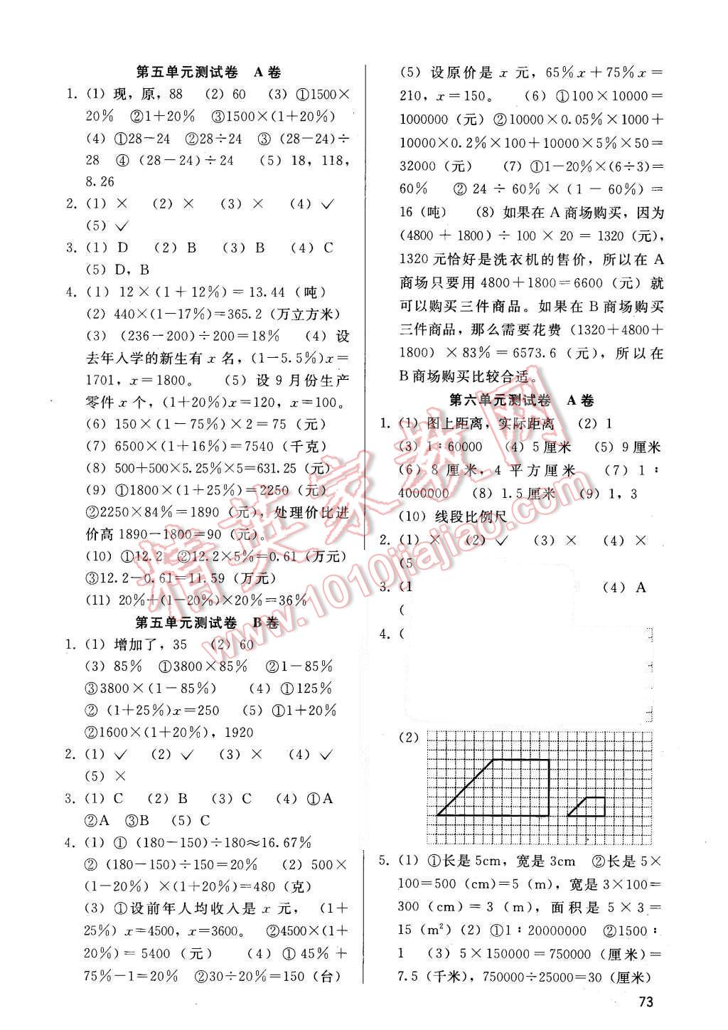 2015年基本功訓(xùn)練六年級數(shù)學(xué)上冊冀教版 第14頁