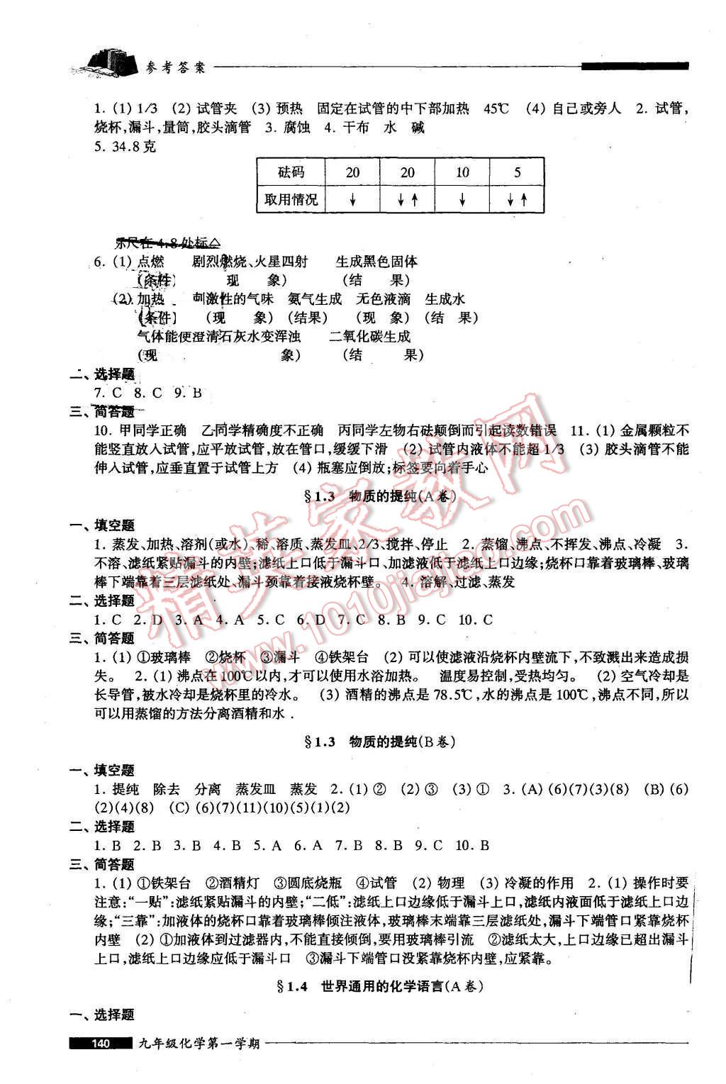 2015年我能考第一金牌一課一練九年級(jí)化學(xué)第一學(xué)期 第2頁