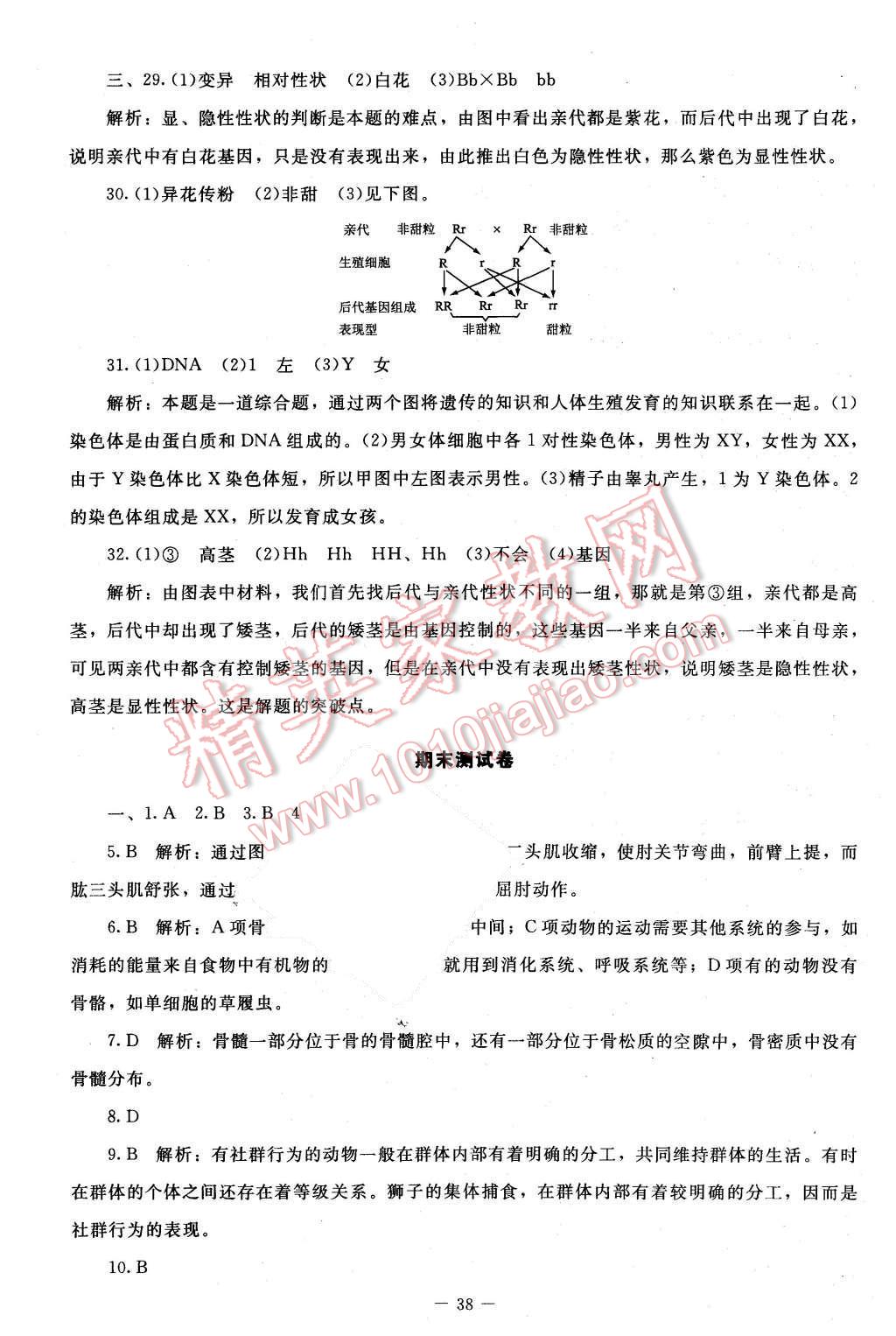 2015年新课标同步单元练习八年级生物上册北师大版 第20页