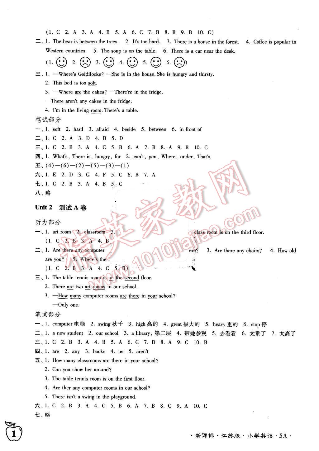 2015年江蘇密卷五年級英語上冊江蘇版 第2頁